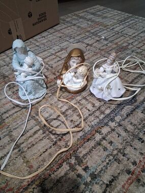 3 Vint. Porcelain Japan Nightlights Ardalt & Nippon Madonna Work!